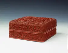 Carved red lacquer covered box, Qing dynasty, China, mid-late 18th century. Creator: Unknown