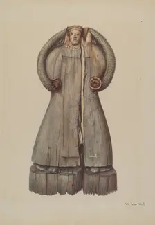 Carved Statue of the Virgin Mary, c. 1939. Creator: Vera Van Voris