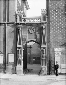 Carved stone gateway to Roysse School, Abingdon, Oxfordshire, c1860-c1922. Artist: Henry Taunt