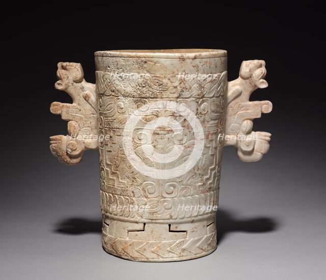 Carved Stone Vessel, 700-1000. Creator: Unknown.