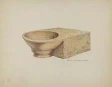 Carved Stone was Basin, c. 1939. Creator: Rose Campbell-Gerke
