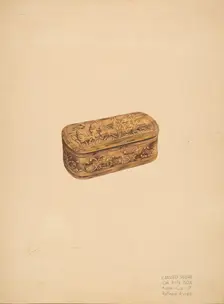 Carved Storage or Pin Box, c. 1939. Creator: Rolland Ayres