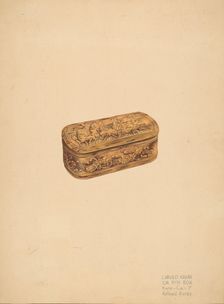 Carved Storage or Pin Box, c. 1939. Creator: Rolland Ayres