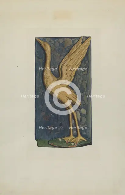 Carved Stork, c. 1938. Creator: Betty Fuerst.