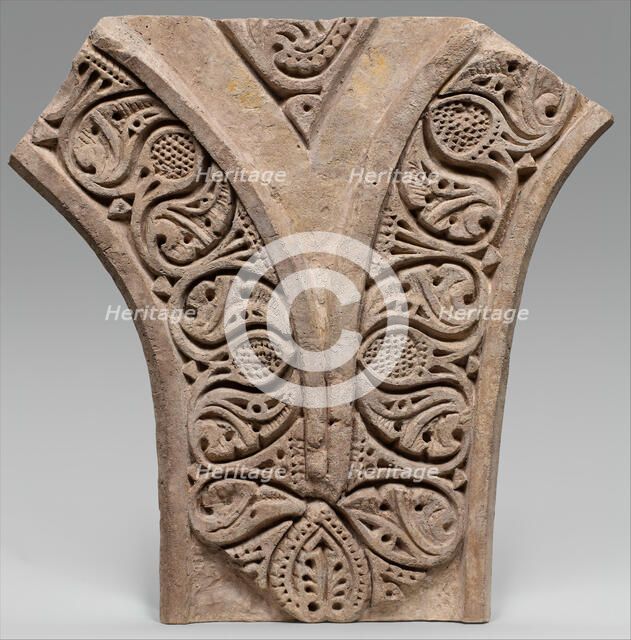 Carved Stucco Panel from Between Two Arches, Iran, 10th century. Creator: Unknown.