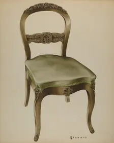 Carved Side Chair, c. 1937. Creator: Robert Stewart