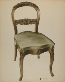 Carved Side Chair, c. 1937. Creator: Robert Stewart