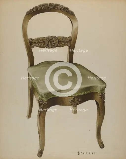 Carved Side Chair, c. 1937. Creator: Robert Stewart.