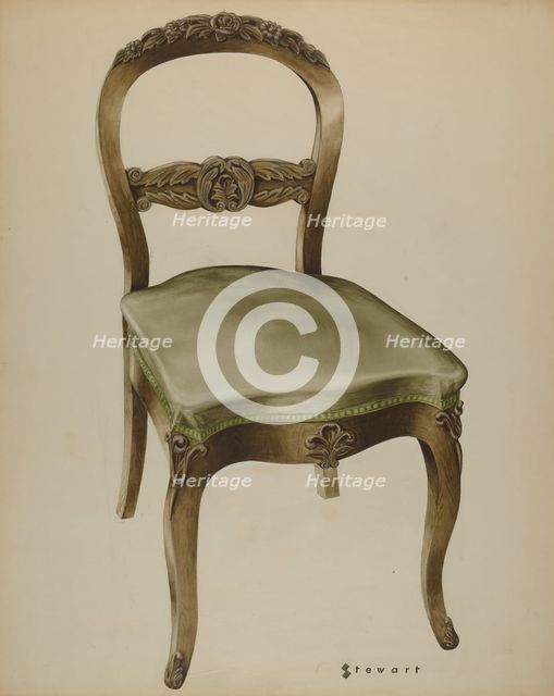 Carved Side Chair, c. 1937. Creator: Robert Stewart.