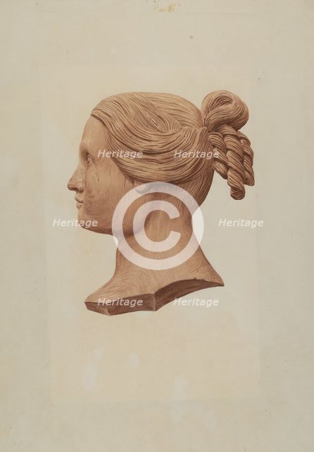 Carved Silhouette of a Woman, 1935/1942. Creator: Rosamond P Gray.