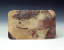 Carved soapstone plaque with scene of Su Shi at the Red Cliffs, China, mid-18th century. Creator: Unknown