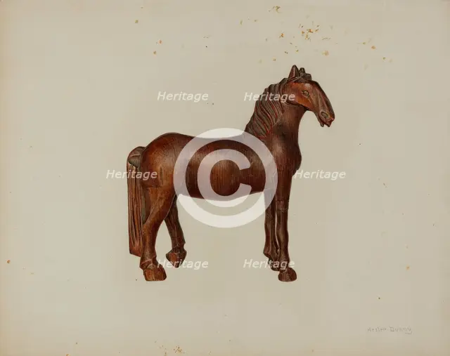Carved Toy Horse, 1935/1942. Creator: Hester Duany.