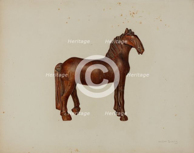 Carved Toy Horse, 1935/1942. Creator: Hester Duany.