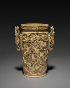 Carved Vase with Liner, 1800s. Creator: Unknown