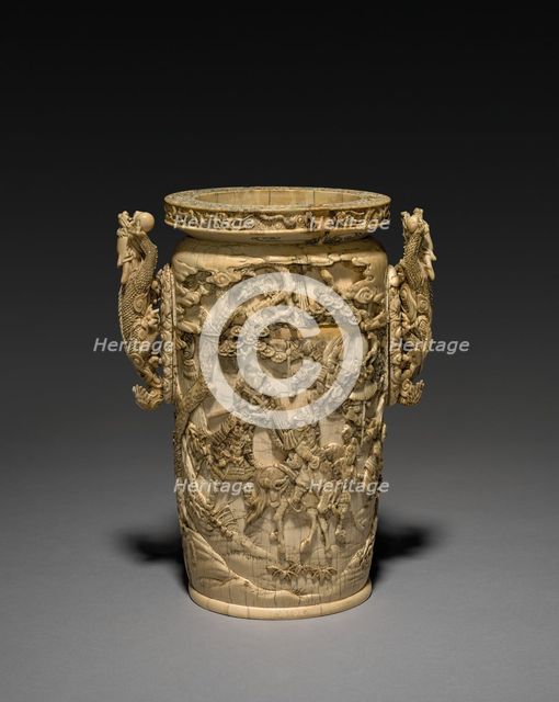 Carved Vase with Liner, 1800s. Creator: Unknown.