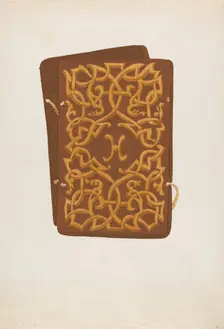 Carved Wood Book Cover, c. 1936. Creator: Natalie Simon
