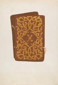 Carved Wood Book Cover, c. 1936. Creator: Natalie Simon