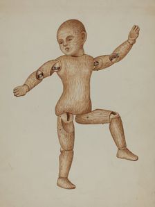 Carved Wood Doll, c. 1937. Creator: Edith Towner