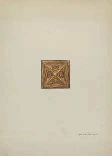 Carved Wood Ornament, c. 1937. Creator: Bertha Semple