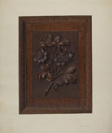 Carved Wood Panel, 1935/1942. Creator: Clyde L. Cheney
