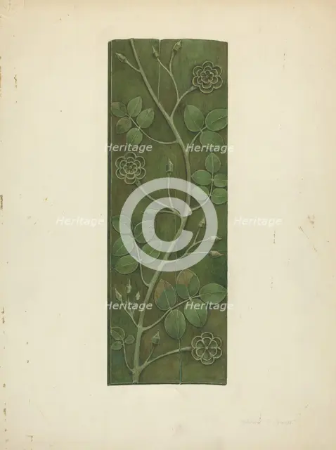 Carved Wood Panel, c. 1940. Creator: Edward Jewett.