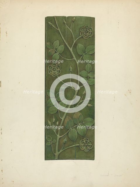 Carved Wood Panel, c. 1940. Creator: Edward Jewett.