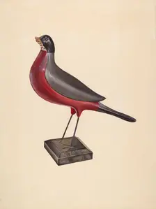 Carved Wood Robin, c. 1937. Creator: James McLellan