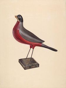 Carved Wood Robin, c. 1937. Creator: James McLellan