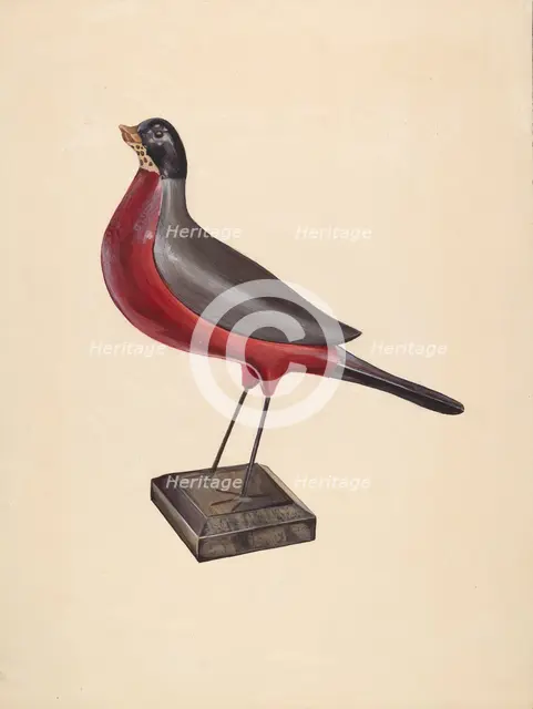Carved Wood Robin, c. 1937. Creator: James McLellan.