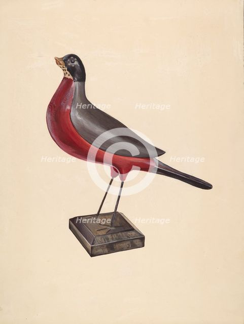 Carved Wood Robin, c. 1937. Creator: James McLellan.