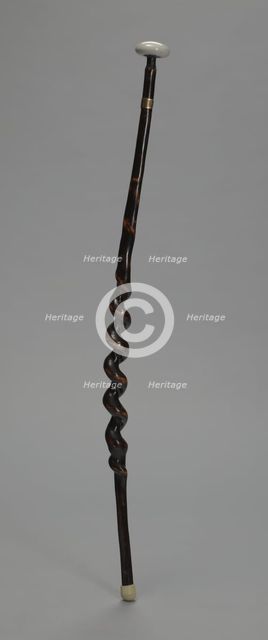 Carved wooden cane owned by Carl Brashear, after 1966. Creator: Unknown.