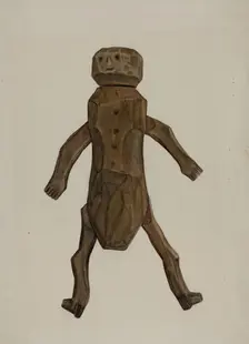 Carved Wooden Doll, c. 1940. Creator: Elmer R. Kottcamp