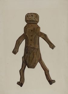 Carved Wooden Doll, c. 1940. Creator: Elmer R. Kottcamp