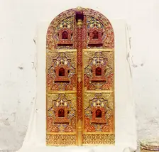 Carved wooden Holy Gates from the seventeenth century in the Rostov museum, Rostov Velikii, 1911. Creator: Sergey Mikhaylovich Prokudin-Gorsky