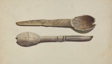 Carved Wooden Spoon, 1935/1942. Creator: Conrado Barrio