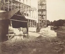 [Carving a Sphinx], 1854. Creator: Philip Henry Delamotte