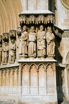 Carving detail, entrance of Tarragona Cathedral, Catalonia, Spain, 2007. Creator: Samuel Magal