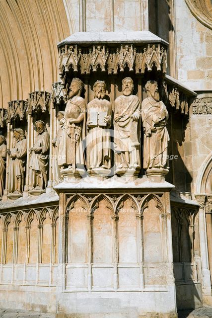 Carving detail, entrance of Tarragona Cathedral, Catalonia, Spain, 2007. Creator: Samuel Magal.