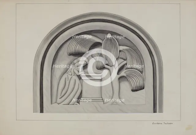 Carving for a Tombstone, c. 1937. Creator: Gordena Jackson.