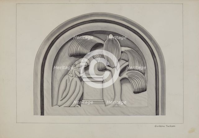 Carving for a Tombstone, c. 1937. Creator: Gordena Jackson.
