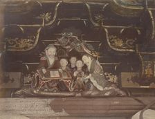 Carving Images, in the Top of the Great Gate, at Nikko, 1870s-1890s. Creator: Kusakabe Kimbei