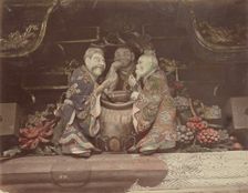 Carving Images in the Top of the Great Gate, at Nikko, 1870s-1890s. Creator: Kusakabe Kimbei