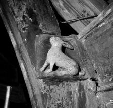 Carving of a rabbit in All Saints church, Necton, Norfolk, 1967. Artist: Hallam Ashley