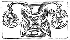 Carving of a woman wearing a horned headdress, 15th century, (1910)