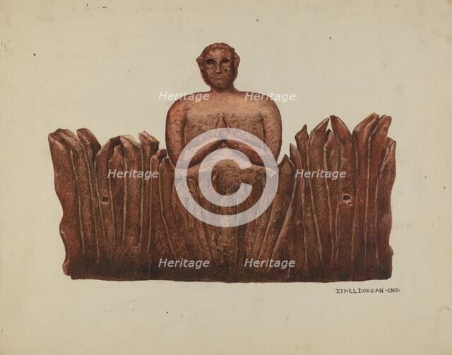 Carving "Soul in Purgatory", 1938. Creator: Ethel Dougan.