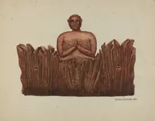 Carving "Soul in Purgatory", 1938. Creator: Ethel Dougan