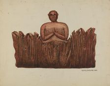 Carving "Soul in Purgatory", 1938. Creator: Ethel Dougan