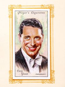 Cary Grant Collectables Picture of movie stars that came with the Players cigarette packet, 1934. Creator: Unknown