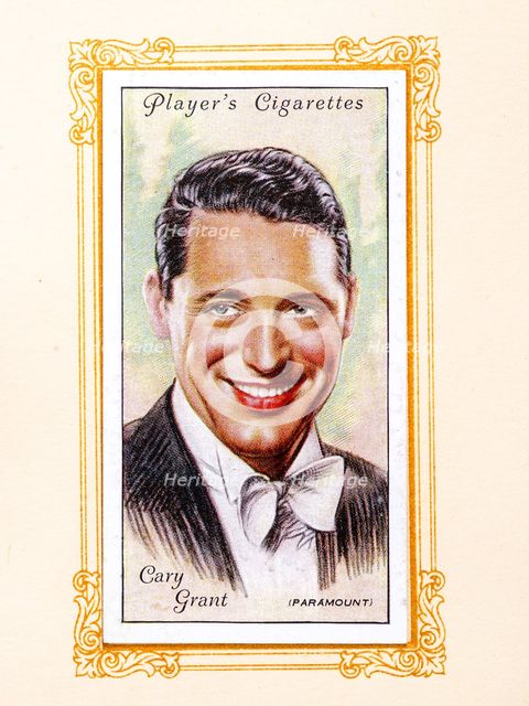 Cary Grant Collectables Picture of movie stars that came with the Players cigarette packet, 1934.  Creator: Unknown.