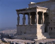 Caryatid detail, Erechtheion, Athens, Greece, 2018. Creator: Ethel Davies